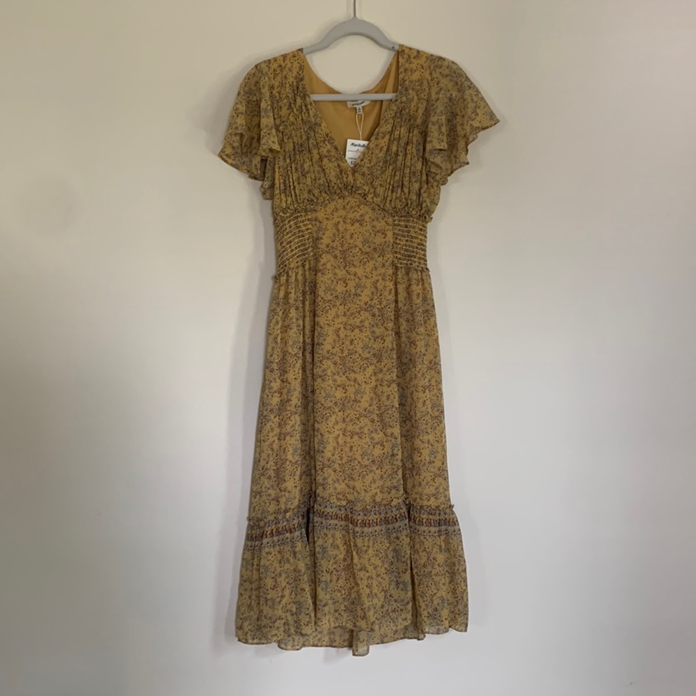 Yellow midi dress